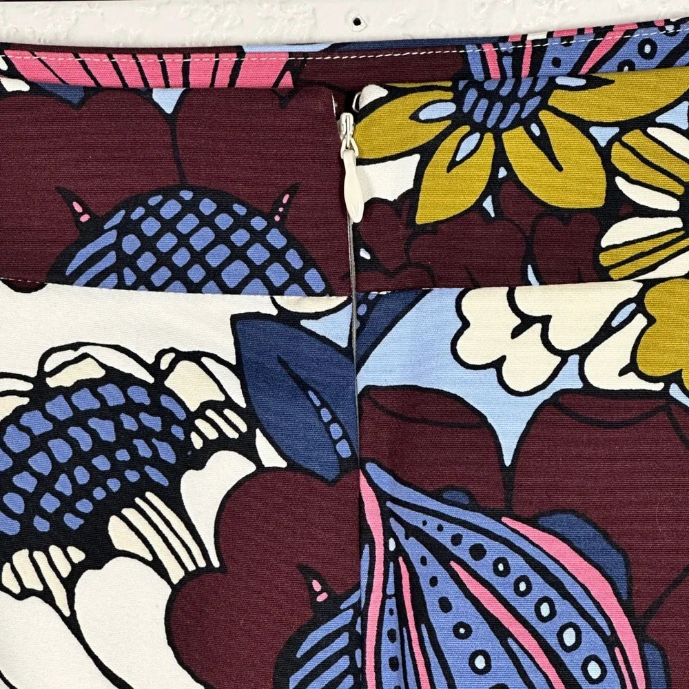 Ann Taylor Factory Floral Pencil Skirt Blue‎ Pink Burgundy Size 10 - Picture 5 of 12